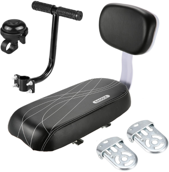 ArionLab 자전거 뒷좌석 안장 손잡이 세트, 1세트, 블랙
