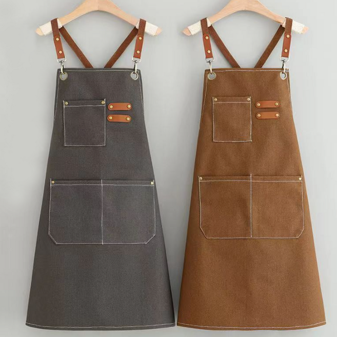 바리스타 미용실앞치마 앞치마 카페앞치마 데님 공방, 그레이