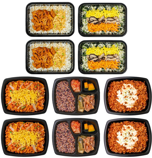 굿스푼 저당 매콤한 짬뽕밥 두부면 나물 산채 비빔밥 제육 불닭 덮밥 5종10팩, 1세트, 2.034kg