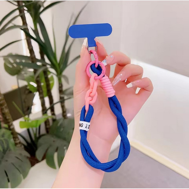 레송 VIVID 핸드폰 줄 통통 스트랩 체인 도난방지 여행용, 1개, 7.딥블루핑크