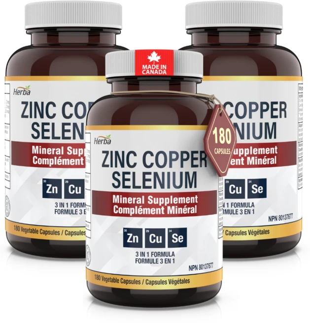 허바 셀레늄 200mcg 아연 구리 180베지캡슐 유기 셀레노메티오틴 아연 피콜로네이트 구리 비스글리시네이트 캐나다 보건성 승인, 3개, 180정 - 쿠팡