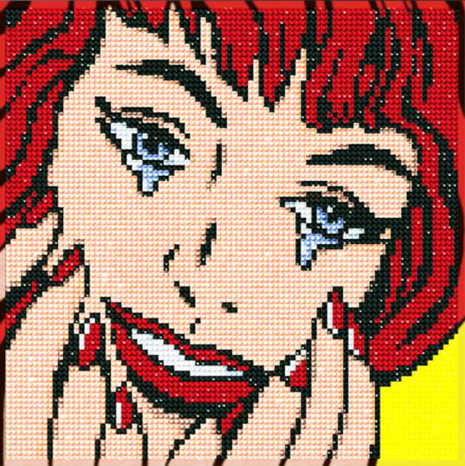 DIY 보석십자수- (행복한 눈물) 25X25 cm 캔버스형, 1개