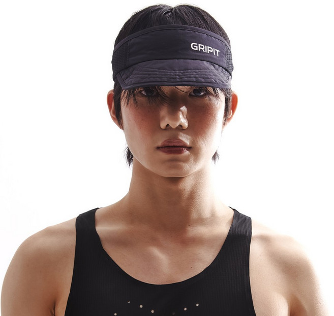 [평일 당일출고] 그리핏 100% 국내생산 러닝 썬캡 모자 스포츠 초경량 UV 차단 마라톤 운동 땀흡수 메쉬 볼캡 등산 스트랩, 블랙, 1개