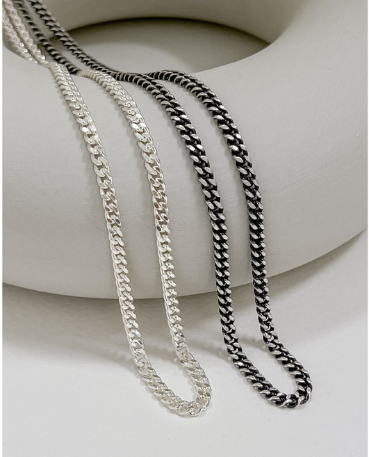모두디자이너 남자 목걸이 커플 순은 목걸이 실버925 클래식 볼드 체인 유화 목걸이줄 F
