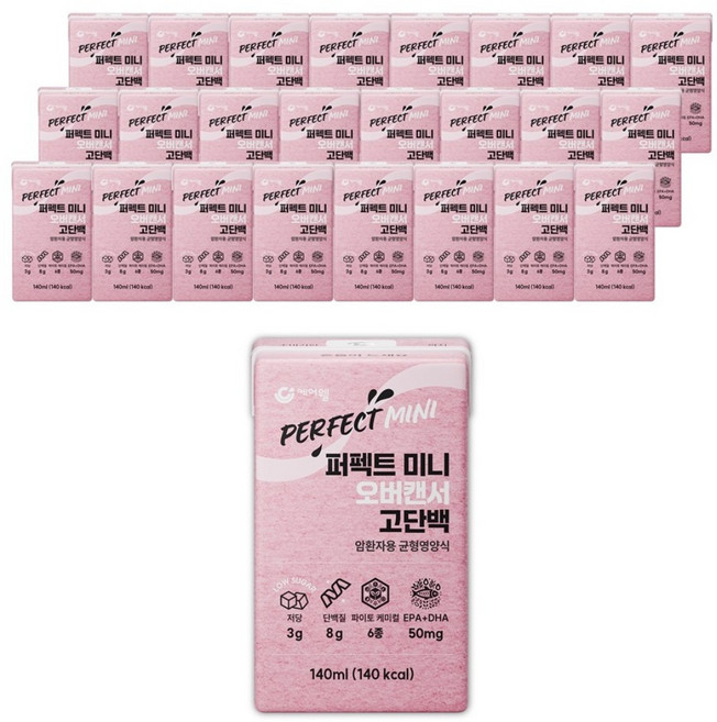 케어웰 퍼펙트 미니 오버캔서 고단백 암환자 영양식, 140ml, 24개