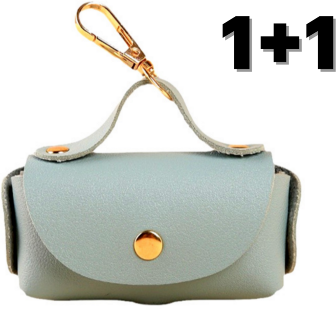 쉬어가게 강아지 배변봉투 케이스 가죽 풉백, 하늘색, 1개입, 1개