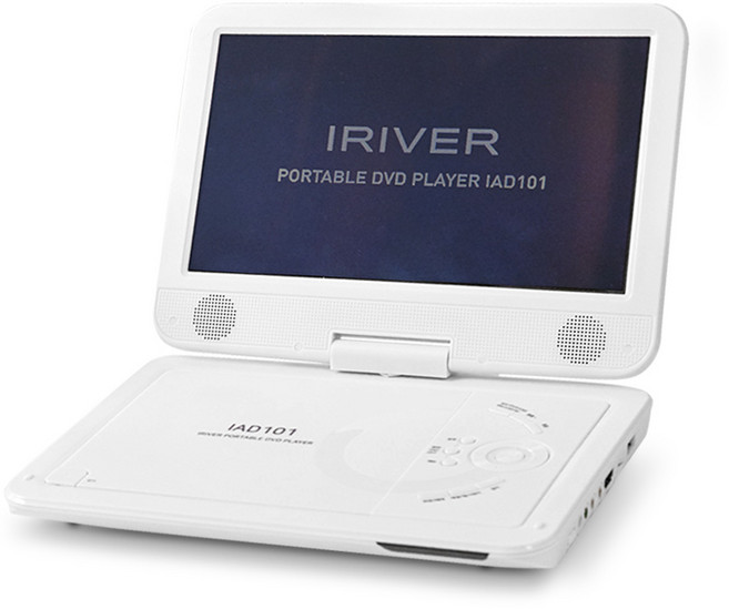 아이리버 휴대용 DVD플레이어 IAD101 최대 약 10시간 재생 CD리핑 리모컨 차일드락 HDMI 출력 화면만끄고 재생가능 영어흘려듣기, IAD101-화이트