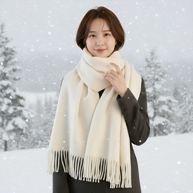 히스온 부드러운 캐시미어 라이크 머플러 여성 목도리 선물