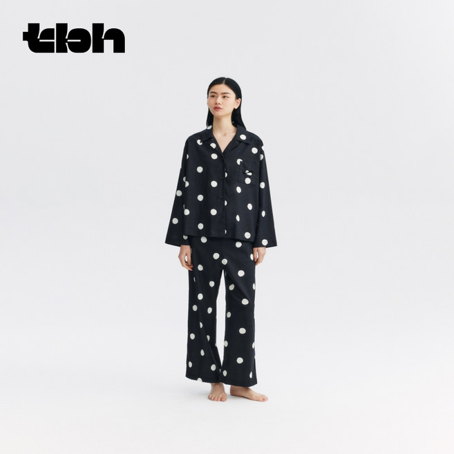 [tbh] PANDA POMPOM 텐셀 코튼 사계절 커플 파자마 세트 원마일웨어 홈웨어 잠옷