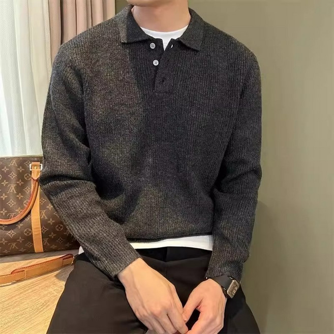 Gradle남자기본카라니트 긴팔 티셔츠 오피스 데일리 스웨터 남성니트티 맨투맨