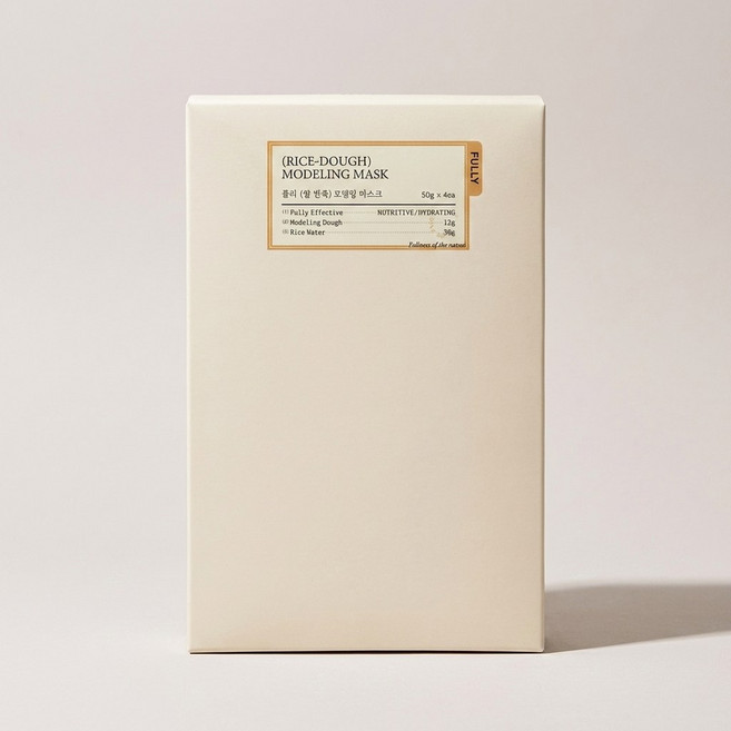 [정품] 풀리 쌀 반죽 모델링 마스크 보습 영양 광채 피부 진정 4개입, 1개