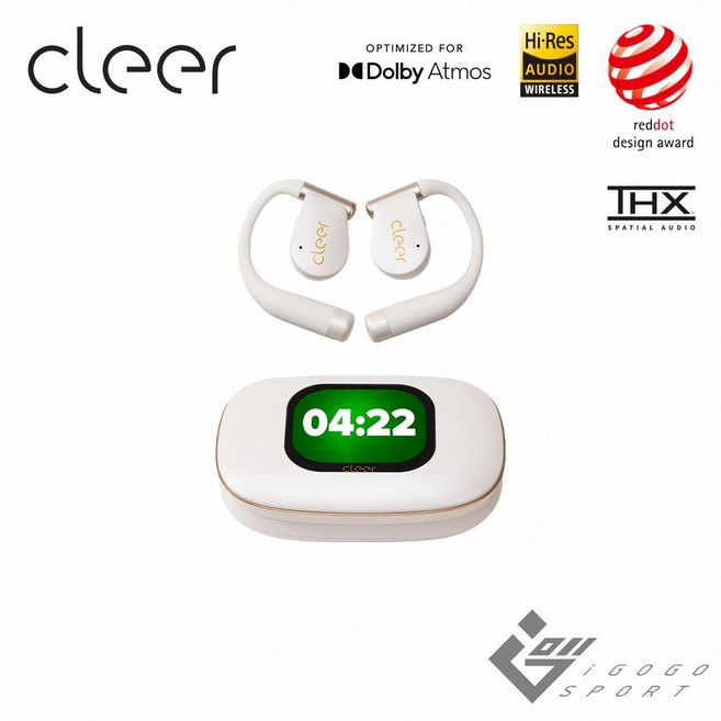 Cleer ARC 5 開放式AI真無線藍牙耳機 運動版 多點連線 APP IPX7防水 杜比全景聲, 輕羽白