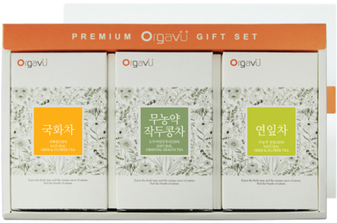 오가뷰 지리산 꽃차티백 3종 선물세트, 1개, 1박스, 세트C:국화차+작두콩차+연잎차