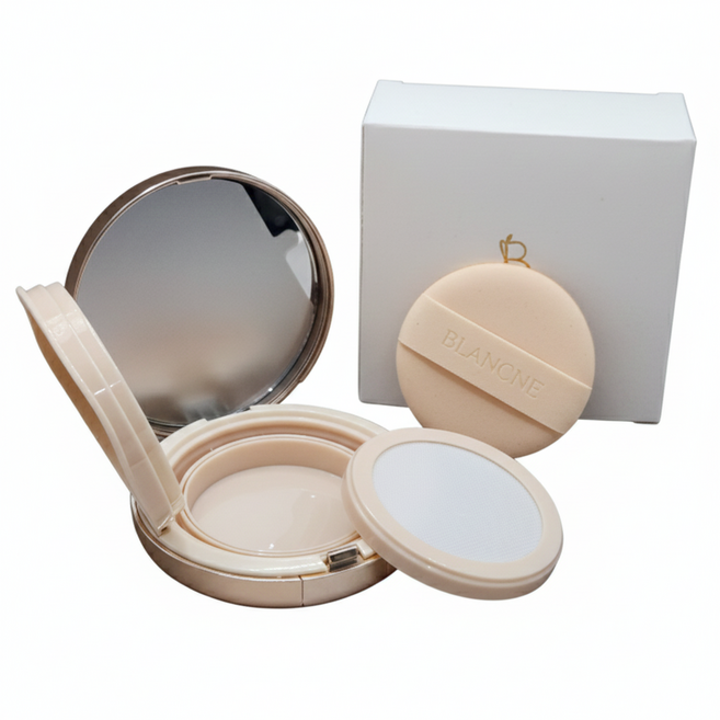 블랑느 메쉬망 쿠션공병 매쉬 쿠션 케이스 에어 팩트 소분 화장품 용기, 1개, 골드