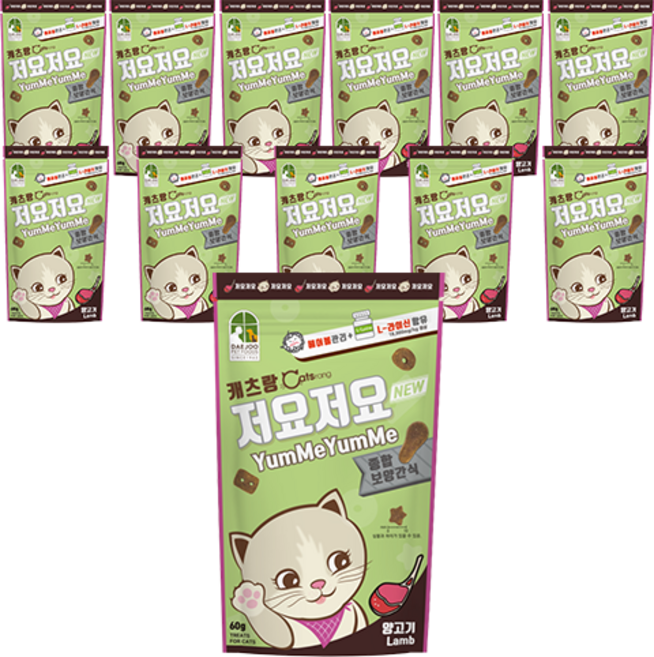 캐츠랑 저요저요 고양이 보양간식, 양고기맛, 60g, 12개