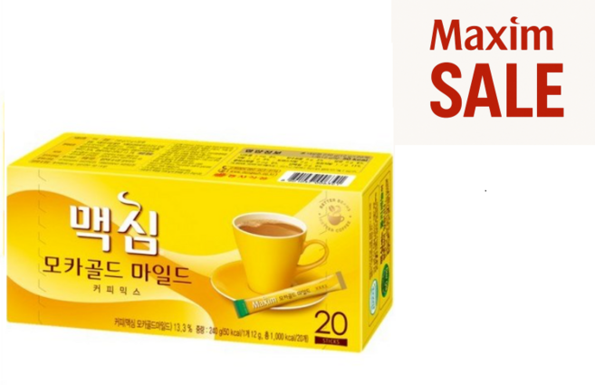 맥심 모카골드 마일드 커피믹스, 12g, 20개입, 1박스