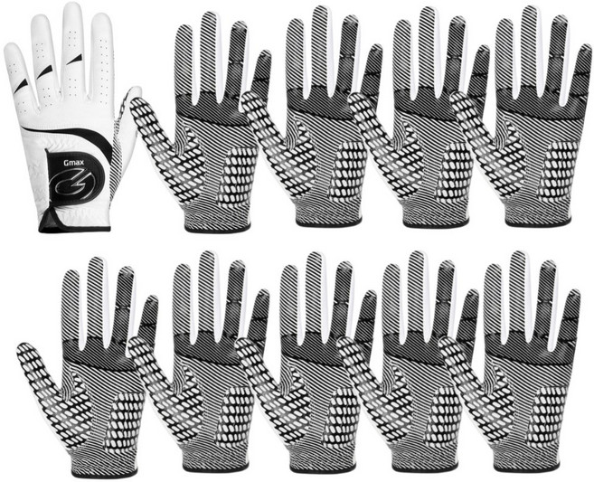 (거미줄그립) 10장 지맥스 스파이더 남성 왼손 골프장갑, 10개, 화이트블랙(할인가)