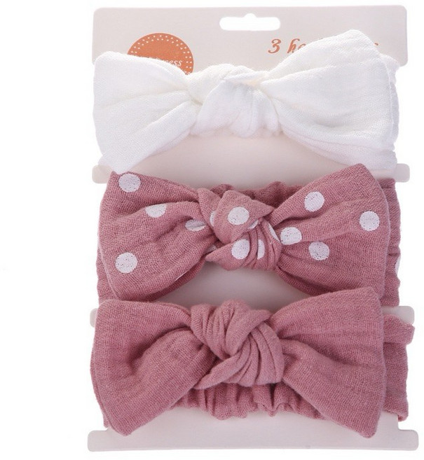 chicbaby 嬰兒髮帶三件組，柔軟棉質蝴蝶結髮飾，新生兒寶寶頭飾多款