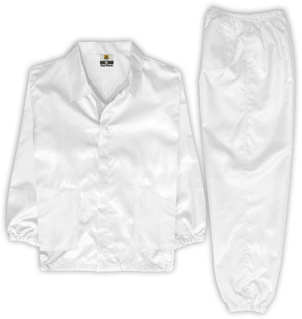 KJ 방진복 상하세트 Y카라 제전복 무진복 제전방진복 클린복 크린룸 반도체 정전기방지 작업복 투피스, 1개, 화이트