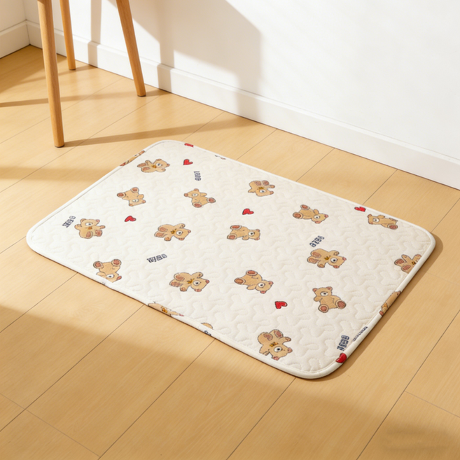 차오크 푹신한 극세사 겸용 차량용 거실용 강아지방석 고양이방석, 1개, 곰돌이 beer