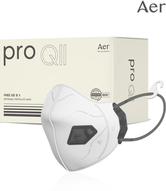 아에르 Pro Q2 1급 방진마스크 1BOX (10개입) 용접용 AQ201F (프로 큐2) / 산업용 공사현장 분진마스크, 화이트, 1개, 10개입