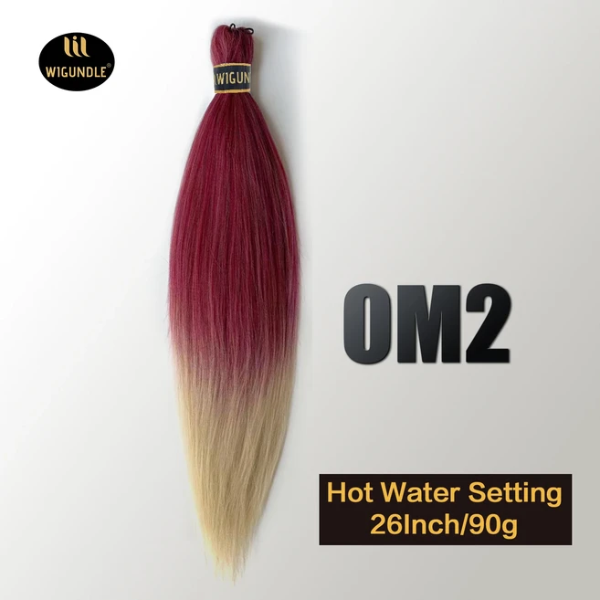 Kanekalon 26 인치 물 세트 Pre Stretched Jumbo Braiding Hair Box 트위스트 브레이드 여성용 합성 헤어, 01 26인치, 01 3 개/세트, 03 OM2