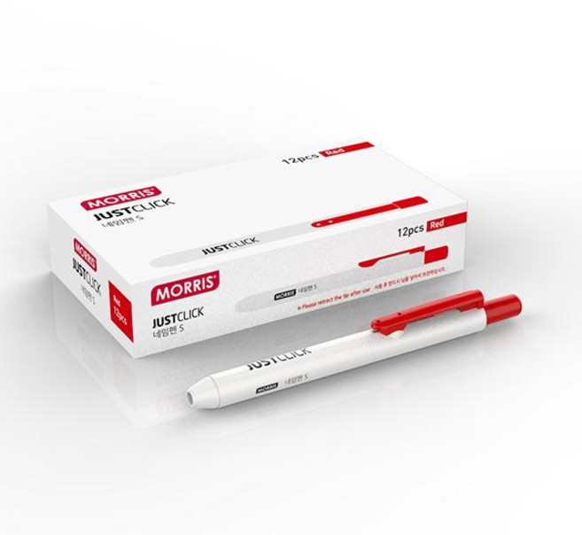 JUST CLICK 네임펜 S MRN-102 적 12자루 모리스, 상세페이지 참조, 상세페이지 참조