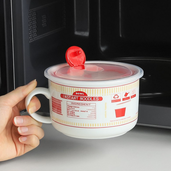 전자레인지 라면 그릇 용기 800ml 3color, 포터리 라면기 (레드), 1개, 레드