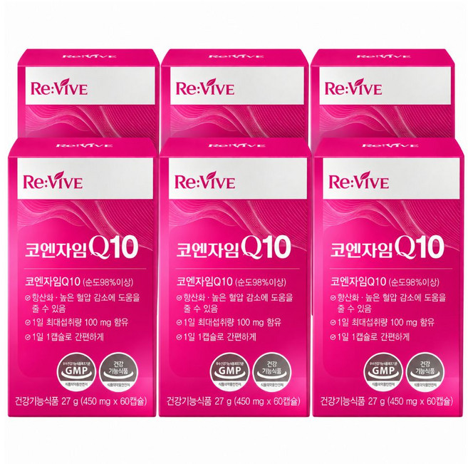 코엔자임 Q10 식약청인증 코큐텐 항산화 높은 혈압감소, 6개, 60캡슐