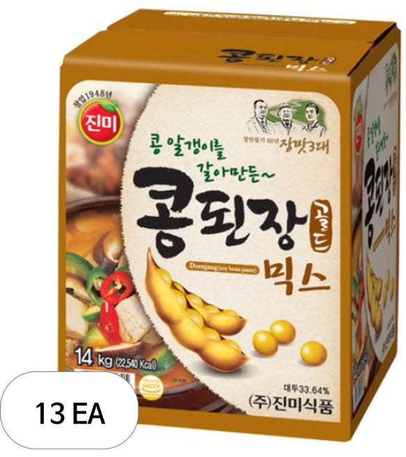 진미 콩된장 골드 믹스 14kg 말통 업소용 된장 맛있는 가성비, 13개