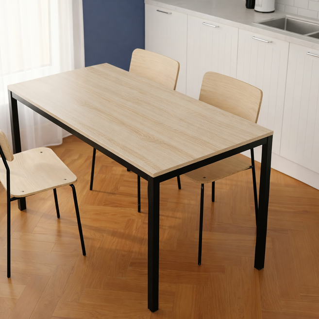 비셀리움 모던테이블 사각 식탁테이블 2인 다이닝 테이블 1인용 2인용 3인용 4인용 6인용 블랙프레임 식탁 600 800 1000 1200 1400, 네추럴