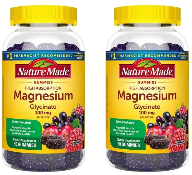 네이쳐메이드 마그네슘 글리시네이트 구미 90정 2개 (미국) Nature Made Magnesium Glycinate 100 mg Gummies - 쿠팡