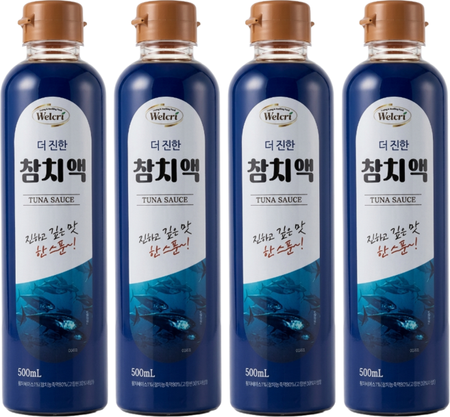 [요리 한끗 차이] 참치액 만능 요리간장 감칠맛 소스 국물 조림 볶음용 TUNA SAUCE, 4개, 500ml