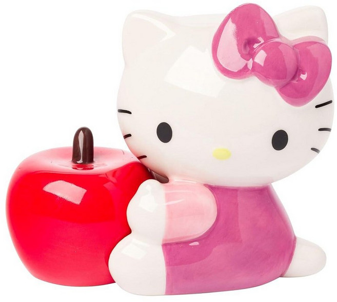 Silver Buffalo Sanrio 헬로 키티와 친구들 마이 멜로디 앤 쿠로미 3D 조각 세라믹 소금 및 후추 쉐이커 세트, 멀티/핑크, 1개
