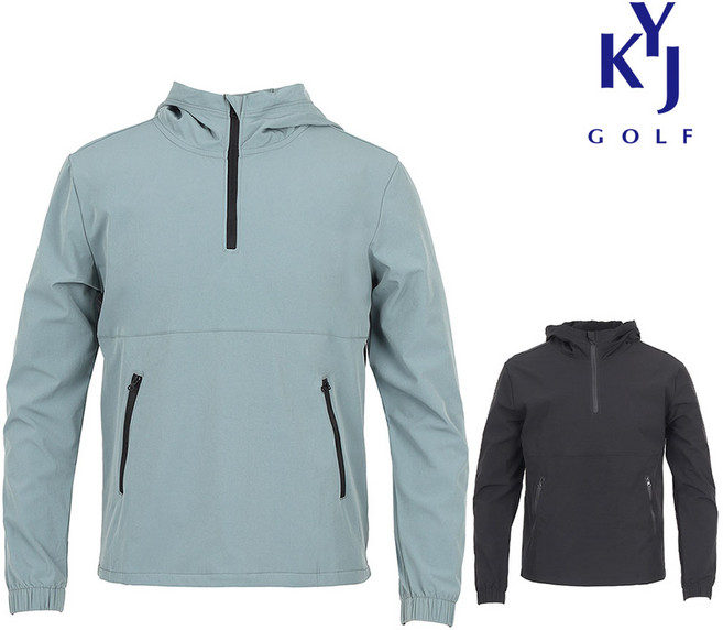 [김영주골프] 봄가을 윈드컷 우븐 스판 후디 남성 골프 후드 점퍼 KOSMJP05