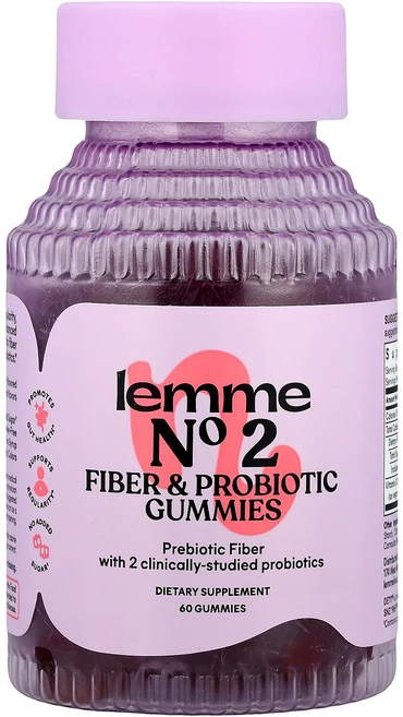 Lemme No2 Fiber & Probiotic Gummies Strawberry 60 Gummies, Lemme, No2, Fiber & Probiotic, 1개 - 쿠팡