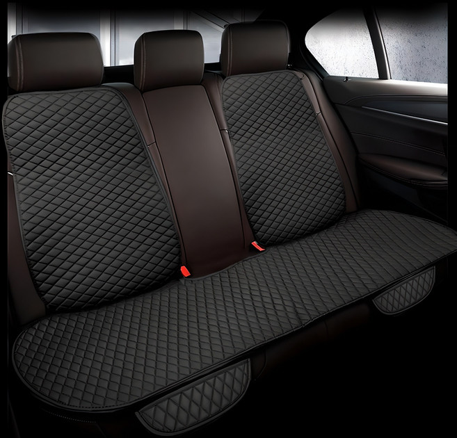 벤비아 다이아몬드 퀼팅 방석 시트커버 세트 여름 겨울 사계절 방석 럭셔리 스티치 앞/뒤 좌석 옵션 00600, B1 블랙 뒤 풀세트, 1개