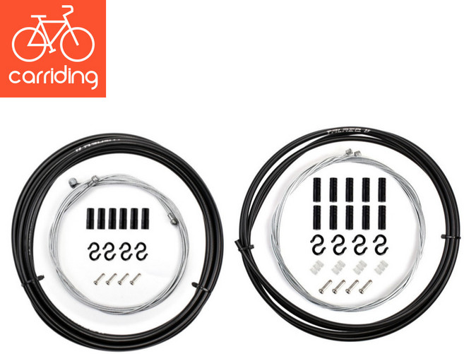 세트 브레이크 변속기 자전거 케이블 와이어 변속 기어 속선 겉선 선 로드 MTB, 2.올인원 [변속기] 케이블 세트, 블랙, 1개