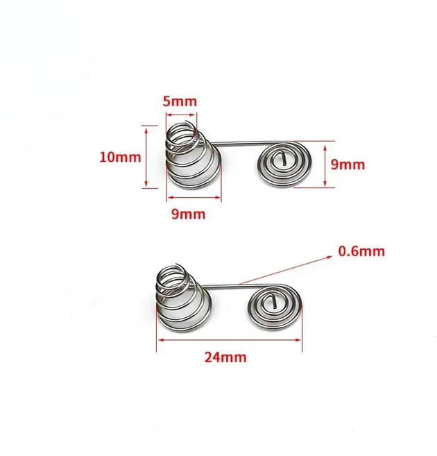 AAA 배터리 와이어 용수철 네거티브 및 포지티브 코일 접촉 플레이트 DIY 액세서리 5 개, 08 style 4