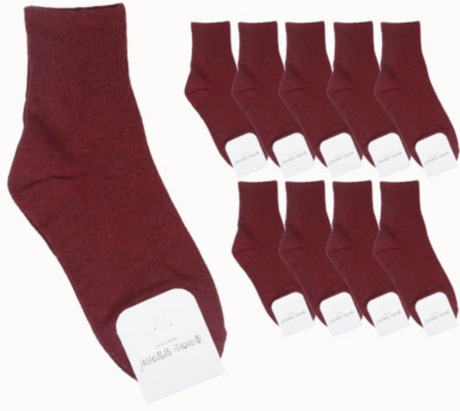 양말예찬 여성 하프골지 무지양말 10개세트