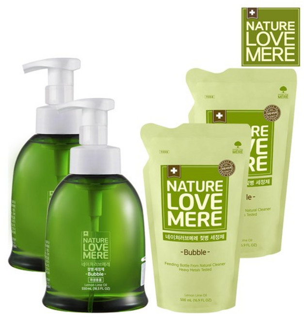 젖병세정제 거품 용기형 550ml 2팩+리필형 2팩, 없음