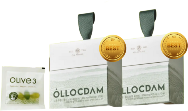 올록담 올리브3 올리브오일 캡슐1500mg 10포, 2개, 10회분