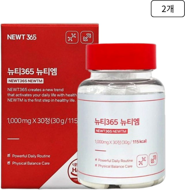뉴티엠 뉴티365 근합성 아미노산 류신 근육 단백질 합성, 2세트, 30정
