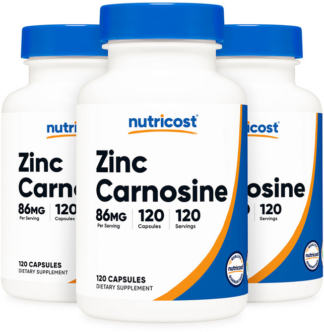 뉴트리코스트 아연 카르노신 86mg 120캡슐 3병, 3개, 120정