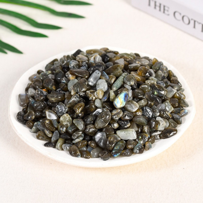 水晶碎石 居家擺飾 能量石 穩定磁場 提升直覺, 拉長石,100g