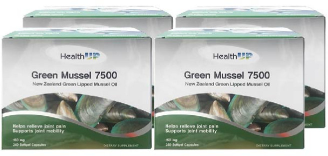뉴질랜드 헬스업 초록입홍합 오일 7500 240캡슐 x4, 4개, 240정