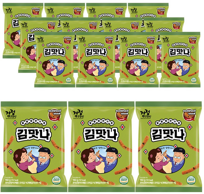 검정고무신 김맛나 스낵 15개(160gx15개) 옛날과자간식, 15개, 160g