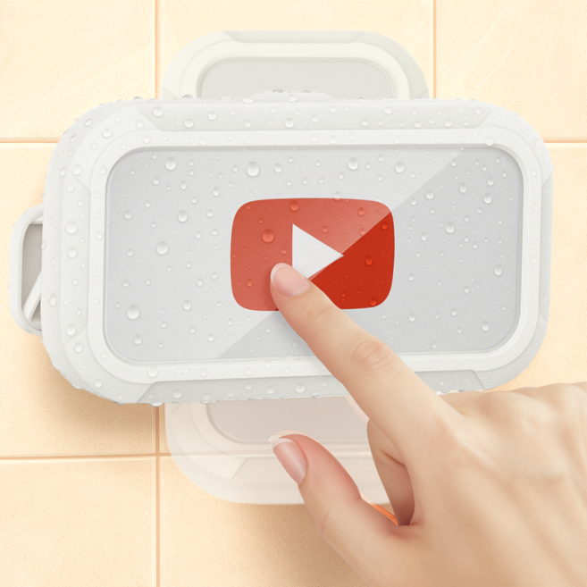 우디밸리 핸즈프리 욕실 휴대폰 방수 거치대, 1개, 새틴 화이트