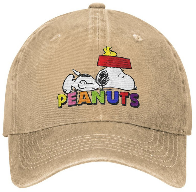 남성 여성 스누피 수면 땅콩 모자 모자를 쓰고 있죠 야구 캐주얼 스냅 백 조절 가능, M, 13