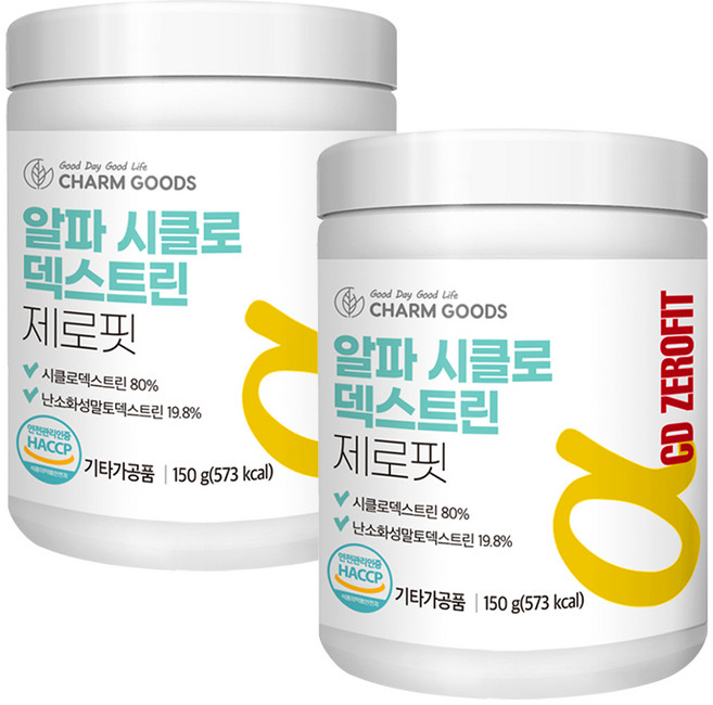 알파시클로덱스트린 알파CD 분말 가루 파우더 식약처 인증 HACCP, 150g, 2개